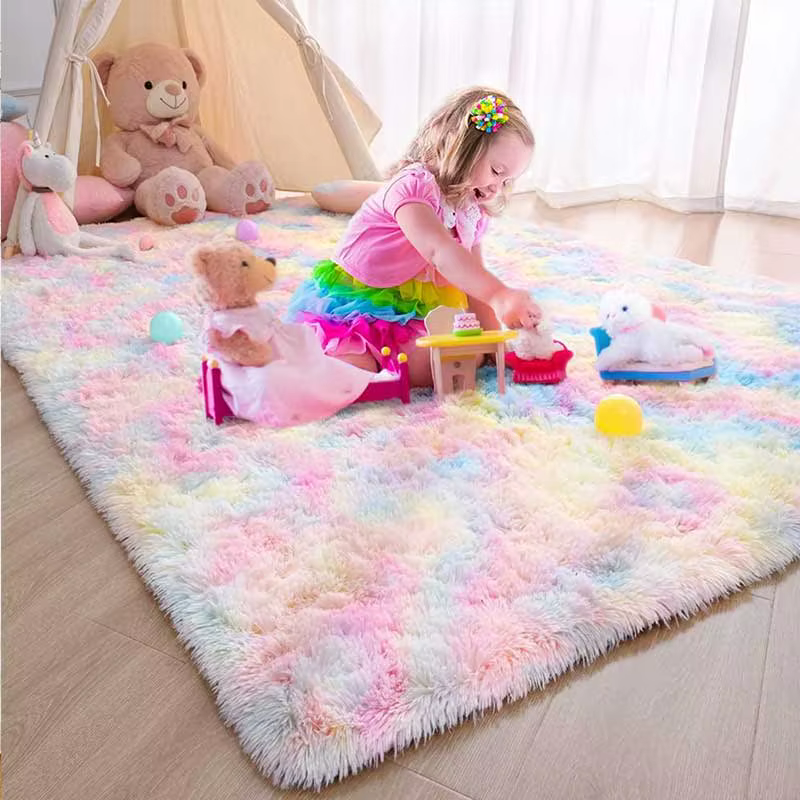 Tapis pour enfants fille arc-en-ciel couleurs