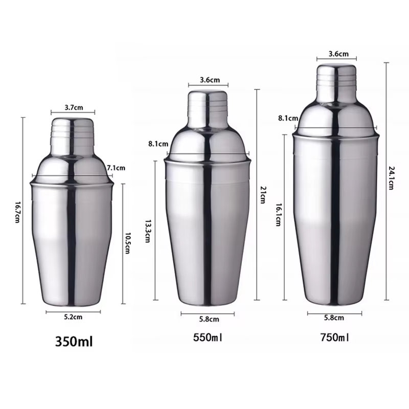 Shaker en acier inoxydable 350/550/750 ml pour cocktails, mélangeur de cocktails, accessoires pour cocktails, outil de bar pour fêtes JBGJ01