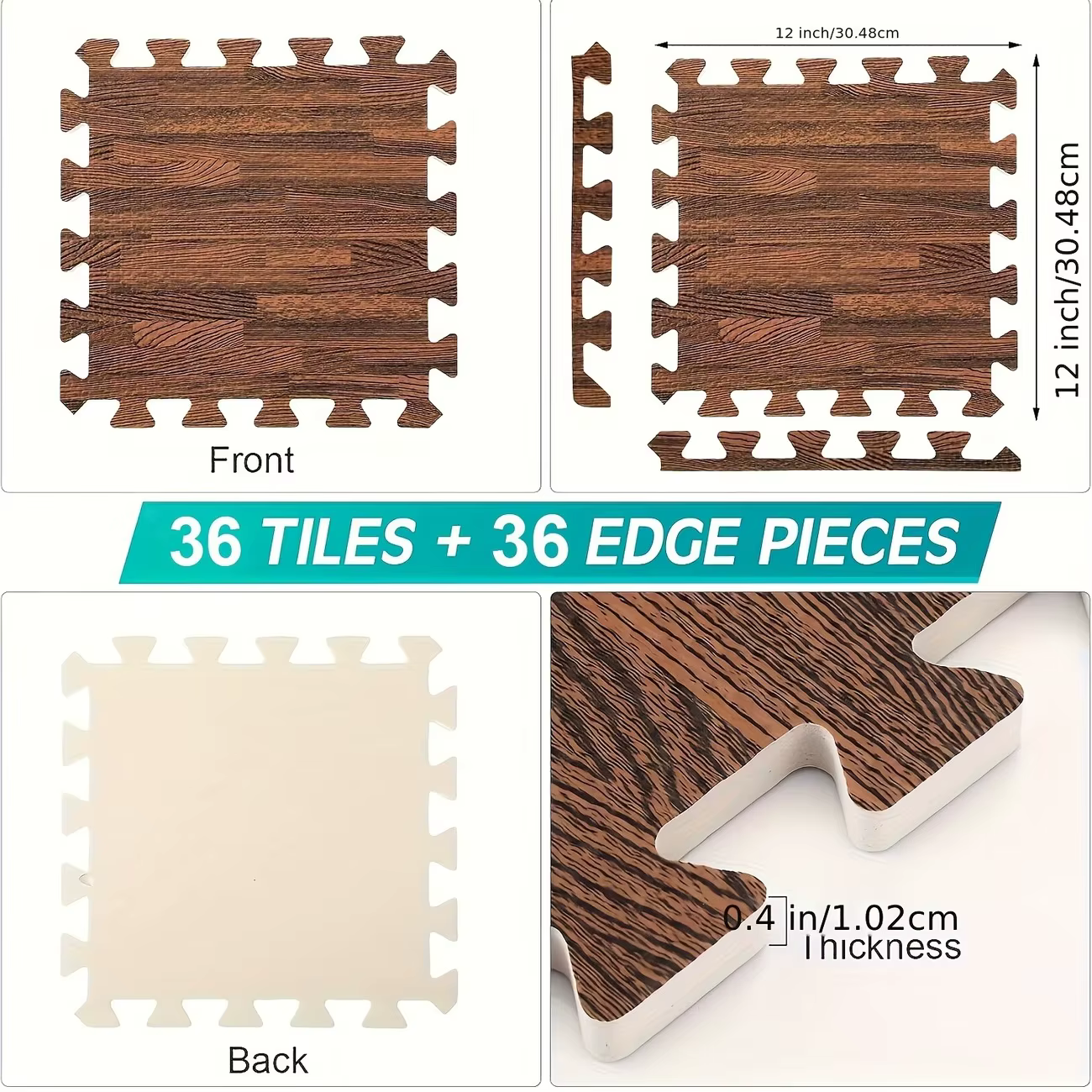 36 Pièces Tapis de Sol en Mousse Souple pour Bébé