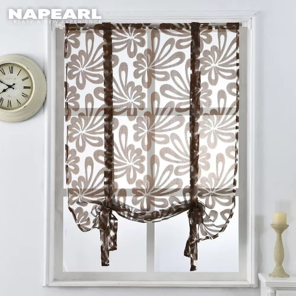 Rideaux courts de cuisine en jacquard