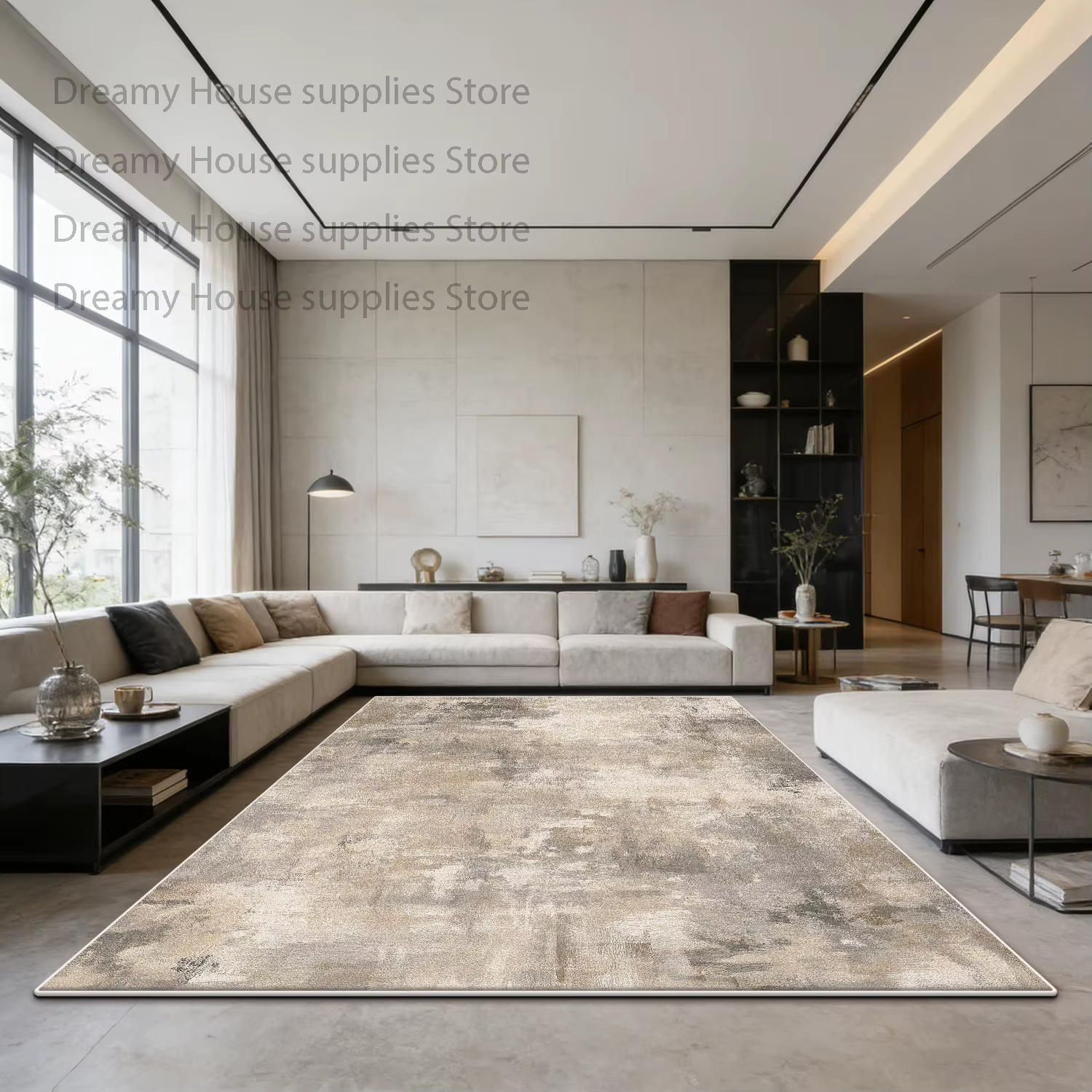 Tapis de salon couleur blanc cassé