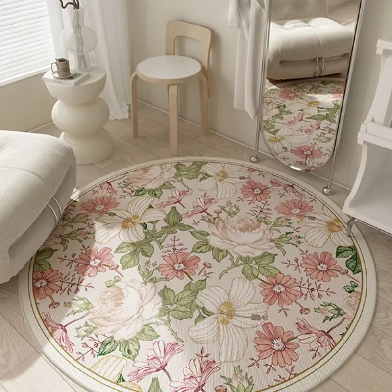 Tapis rond décoration de salon chaise d'étude