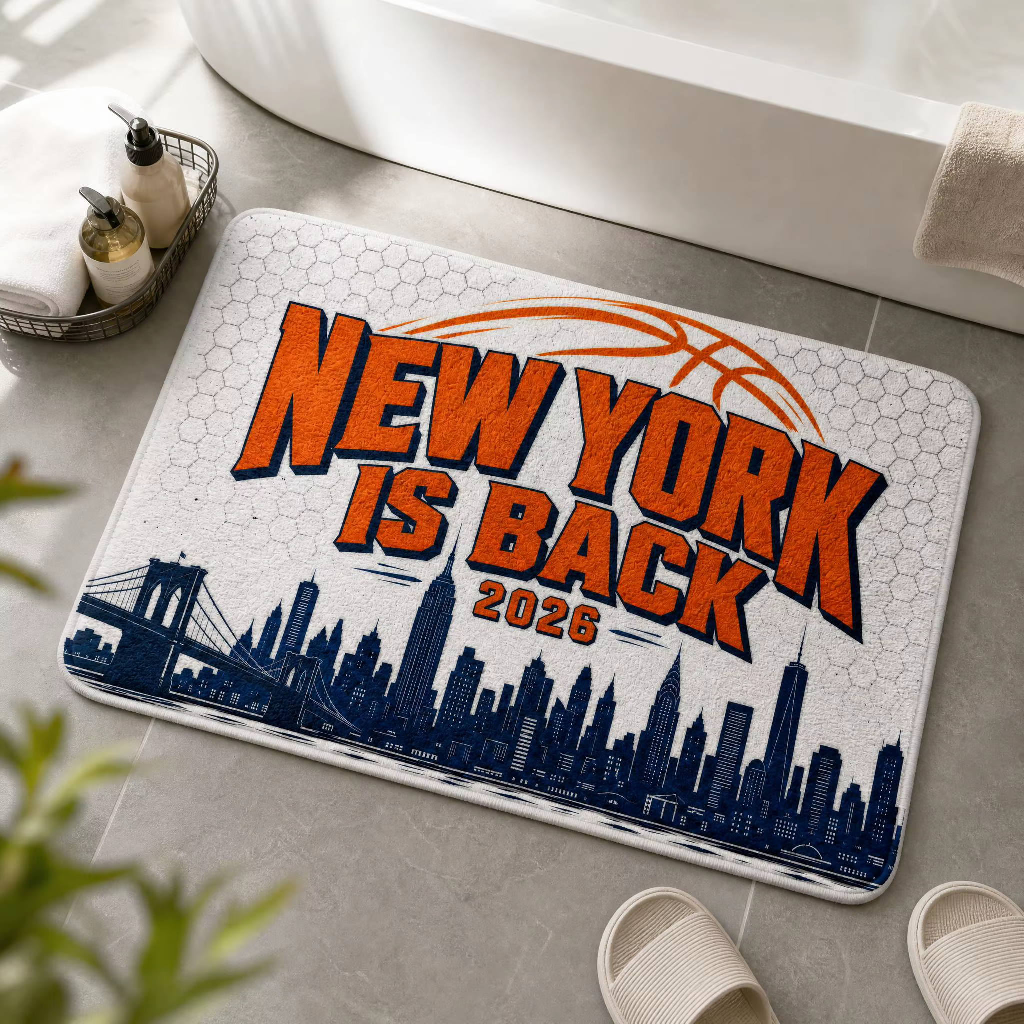 Paillasson vintage avec motif de l'horizon de New York