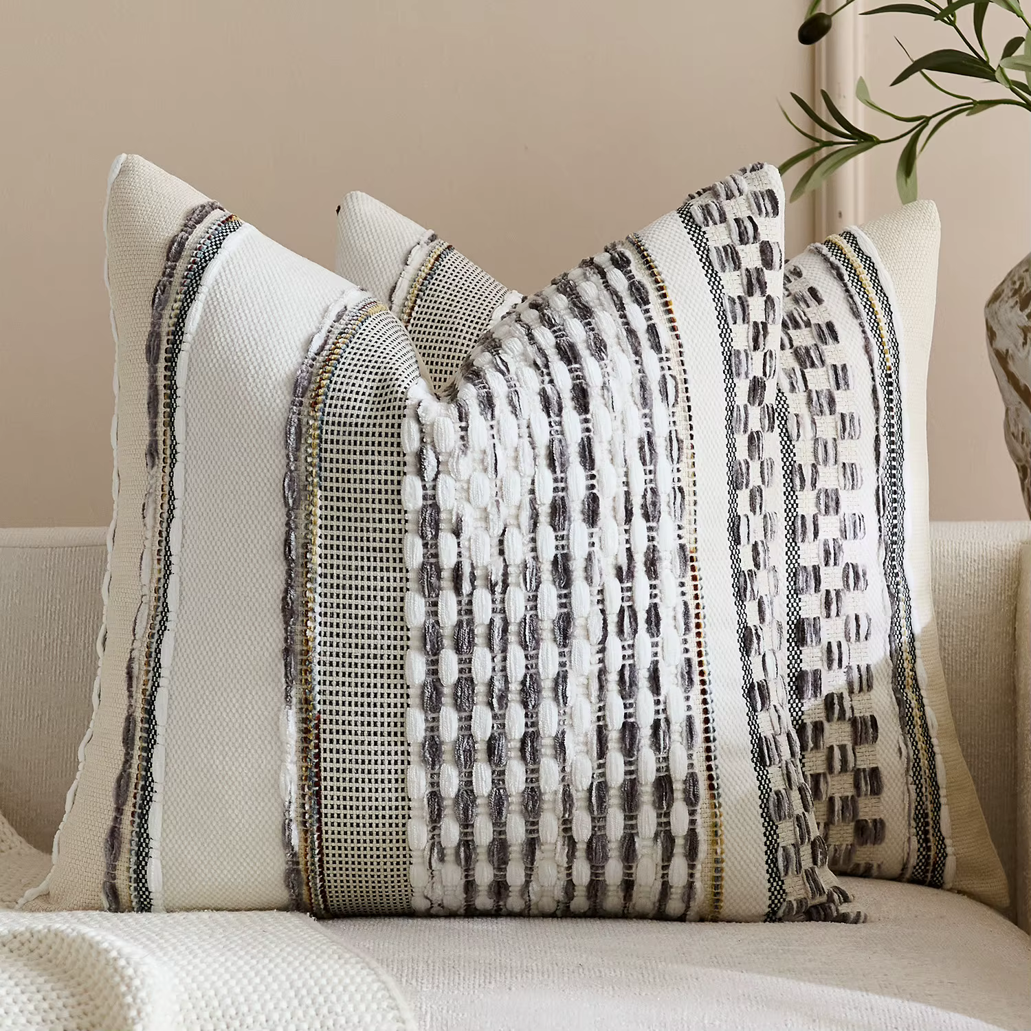 Nouvelle Housse de Coussin Style Bohème 2026 en Chenille Vintage