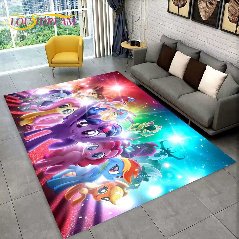 Tapis de dessin animé 3D P-Pony pour la maison