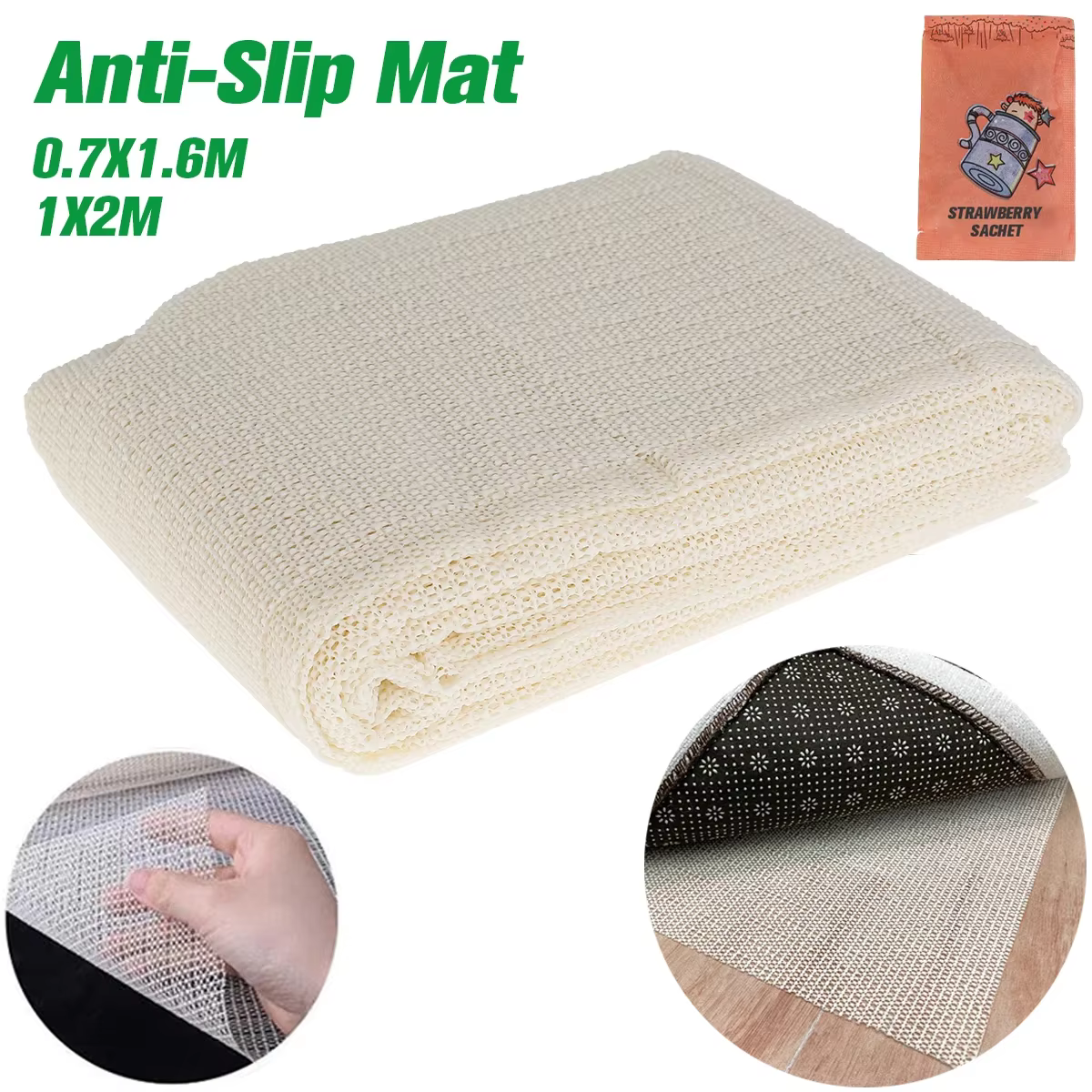 Sous-couche antidérapante pour tapis, fixateur de tapis, sous-couche multi-usages, tapis antidérapant en maille pour sols durs et coussins