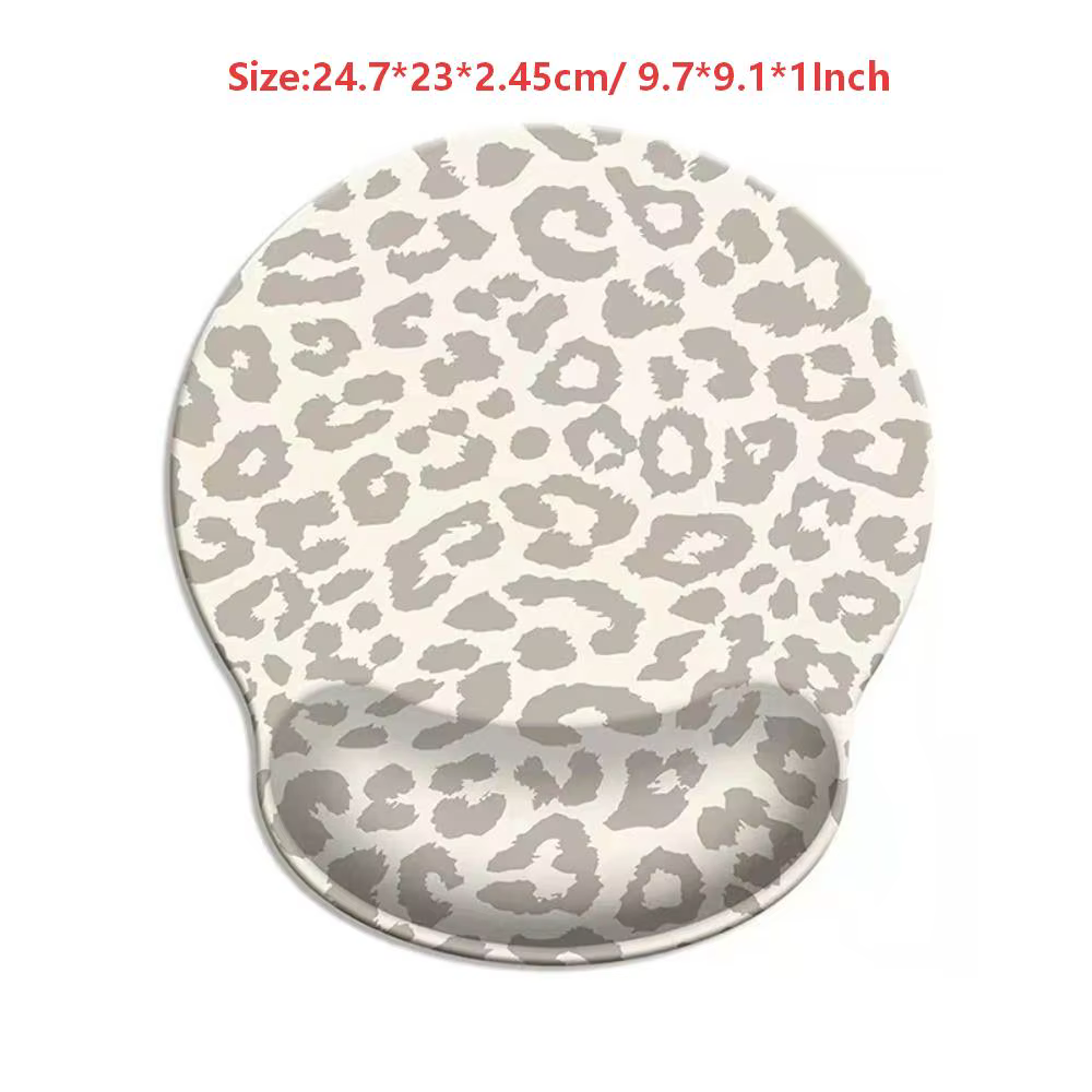 Tapis de souris léopard imperméable, gris Gel, Base ergonomique antidérapante, pour le bureau