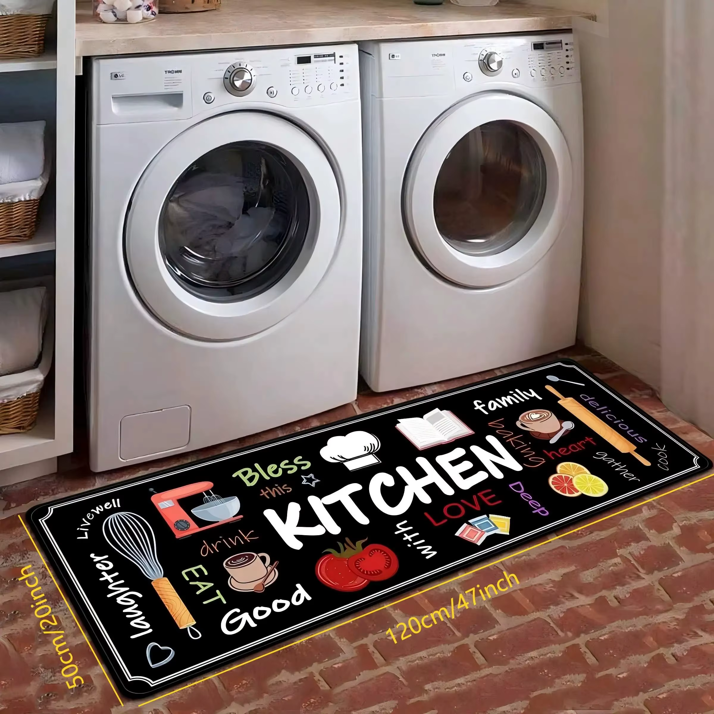 VIKAMA Tapis de sol imprimés de cuisine