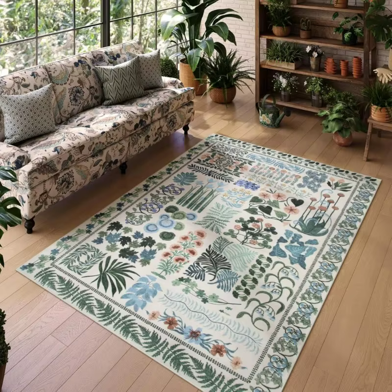Tapis Boho botanique frais