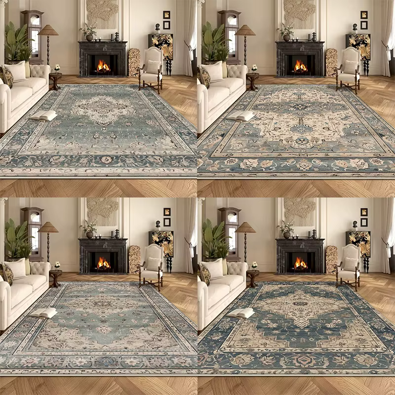 Grand tapis bohème rétro pour salon