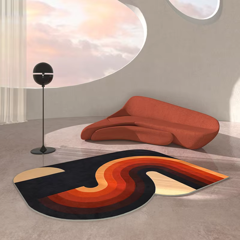 Tapis irrégulier de décoration de salon