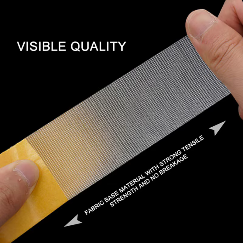 Bande de base de grille double face, maille translucide, imperméable, sans lueur, haute viscosité, tapis adhésif, bandes de fixation de bain
