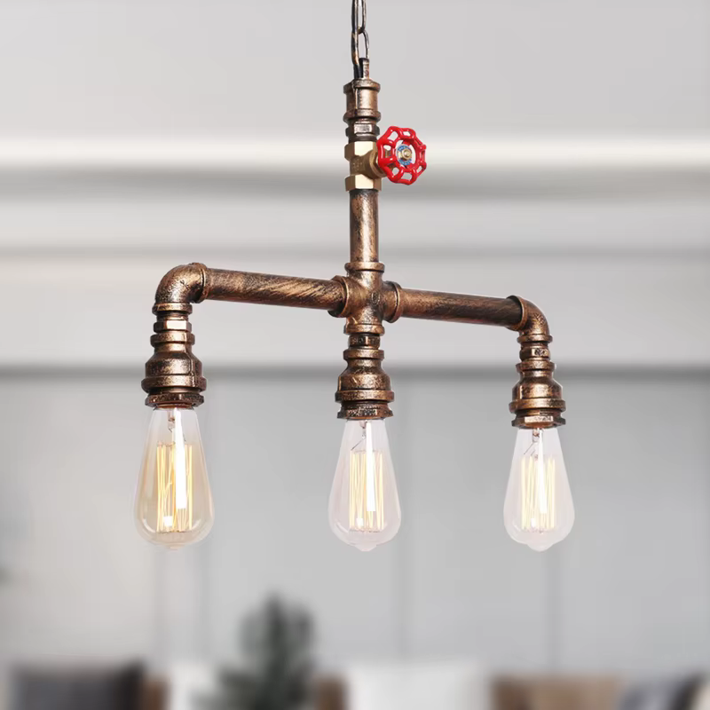 Lustre suspendu style Loft Américain Rétro Steampunk pour Restaurant, Salon, Bar, Maison, Allée, Club, Escalier, Café