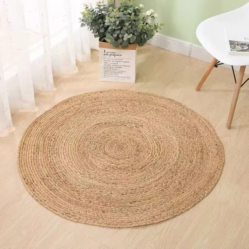 Tapis de rotin tissé à la main Rond Paille Jute