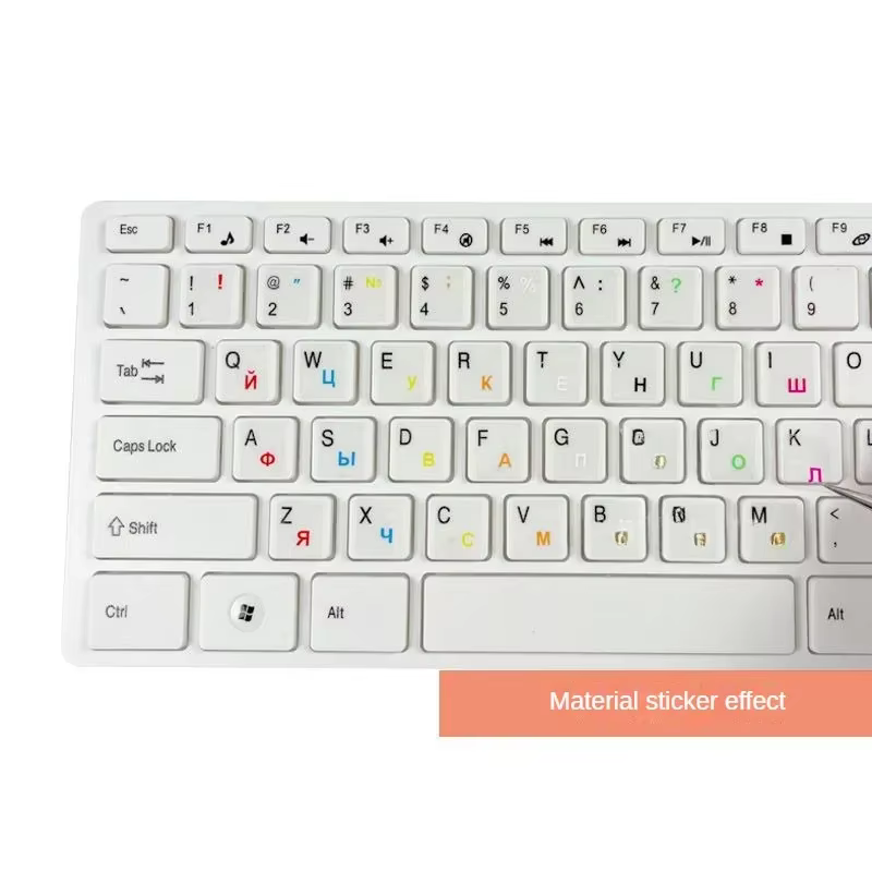Autocollant de clavier Transparent russe, 1 pièce, lettres de langue, étiquette noire et blanche, anti-poussière, accessoires pour ordinateur portable