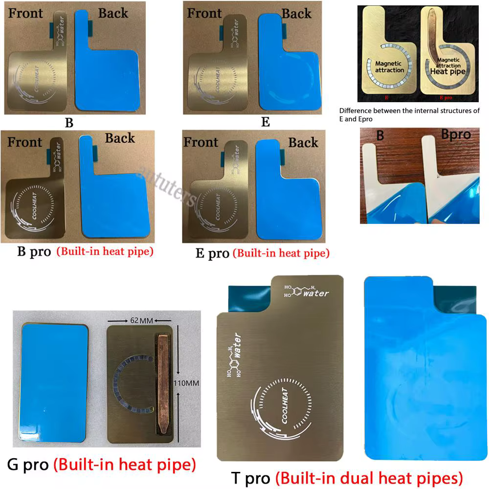 Plaque de chambre de vapeur pour refroidisseur mobile augmente la zone de dissipation thermique, feuille d'aluminium avec aimant adhésif thermoconducteur