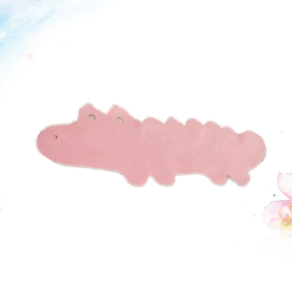 Tapis de bain antidérapant dessin animé Alligator rose Premium Tpr ventouses poignée ferme