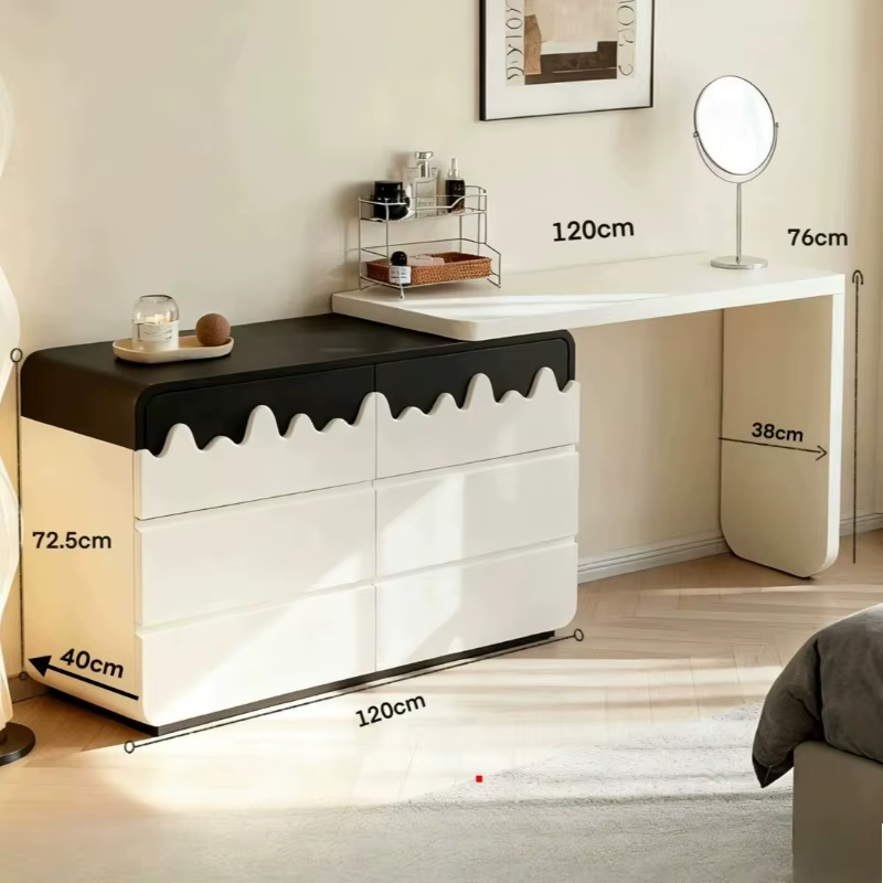 Meuble de rangement pour chambre à coucher, commode, table de maquillage, coiffeuse vintage, meuble français en liquidation