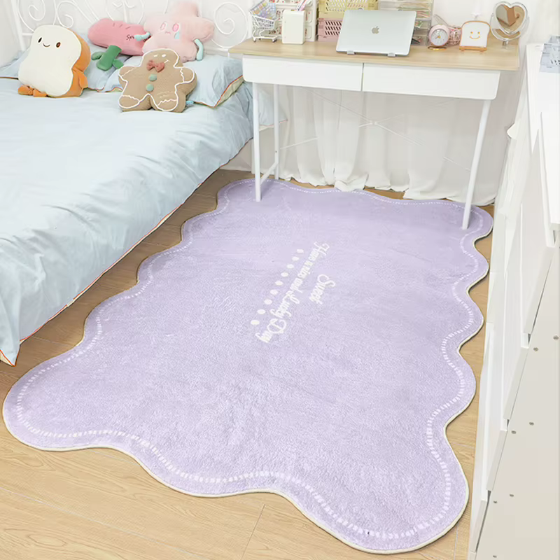 Tapis en Peluche Irrégulier pour Décoration de Salon
