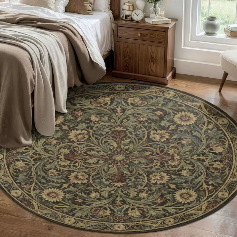 Tapis rond doux et antidérapant