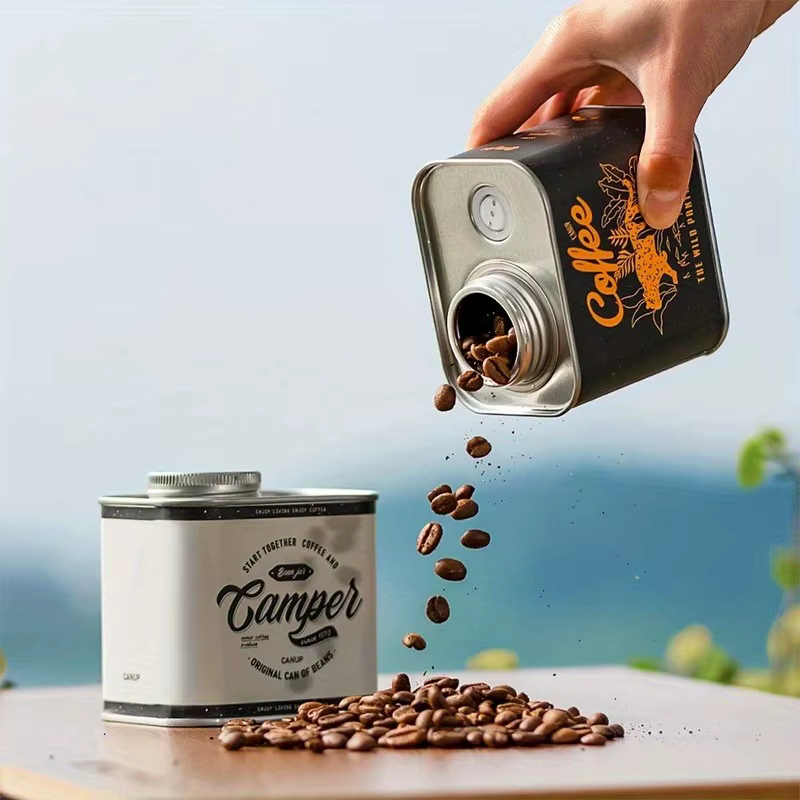 Boîtes scellées en grains de café, 1 pièce, boîte en fer blanc pour Camping en plein air, emballage de stockage, conservation de la fraîcheur, canettes en étain pour la respiration