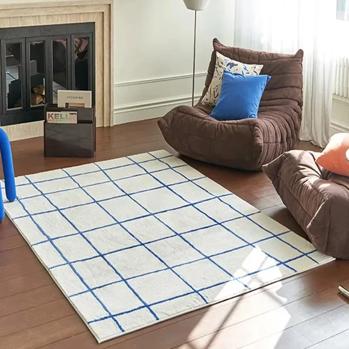 Tapis de salon à carreaux