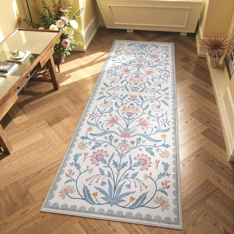 Tapis de chemin de vigne florale Boho