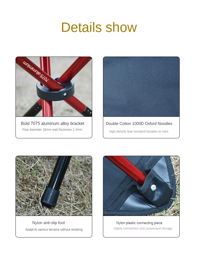Tabouret pliant triangulaire portatif extérieur d'alliage d'aluminium épais, tabouret de Camping à jambes hautes, chaise d'attache de poney de pêche