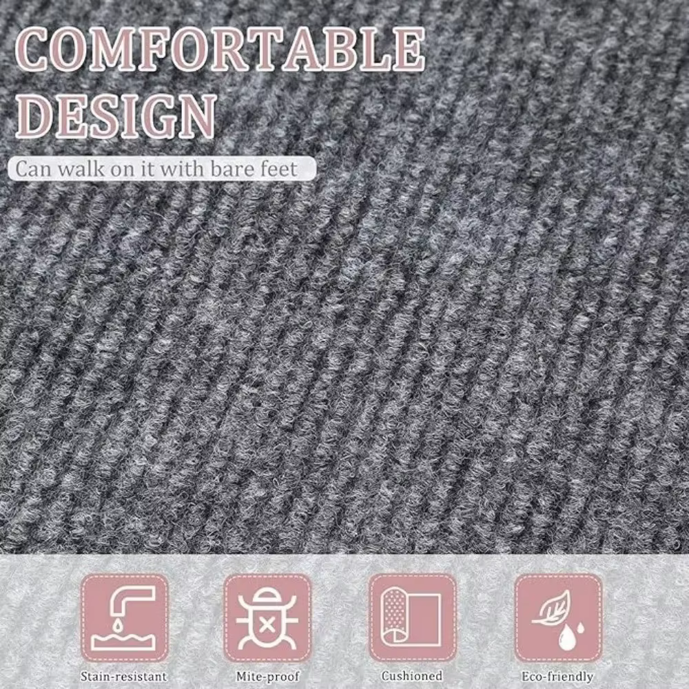 Dalles de moquette autocollantes antidérapantes 40x40cm – Tapis de sol souple à peler et coller