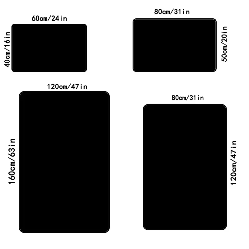 Tapis Simple noir 8 zones