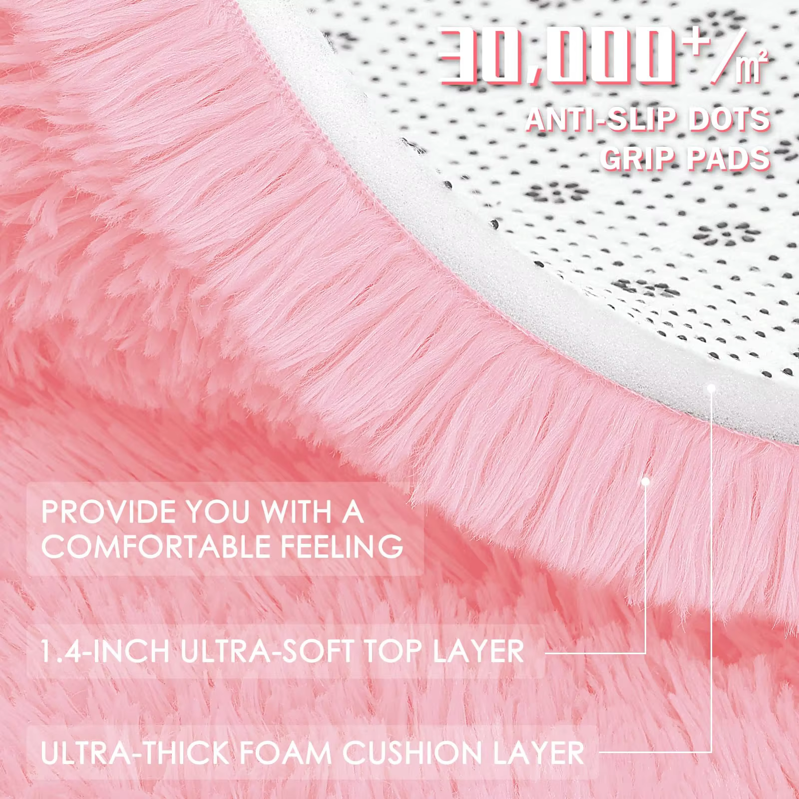 Tapis rond rose VIKAMA