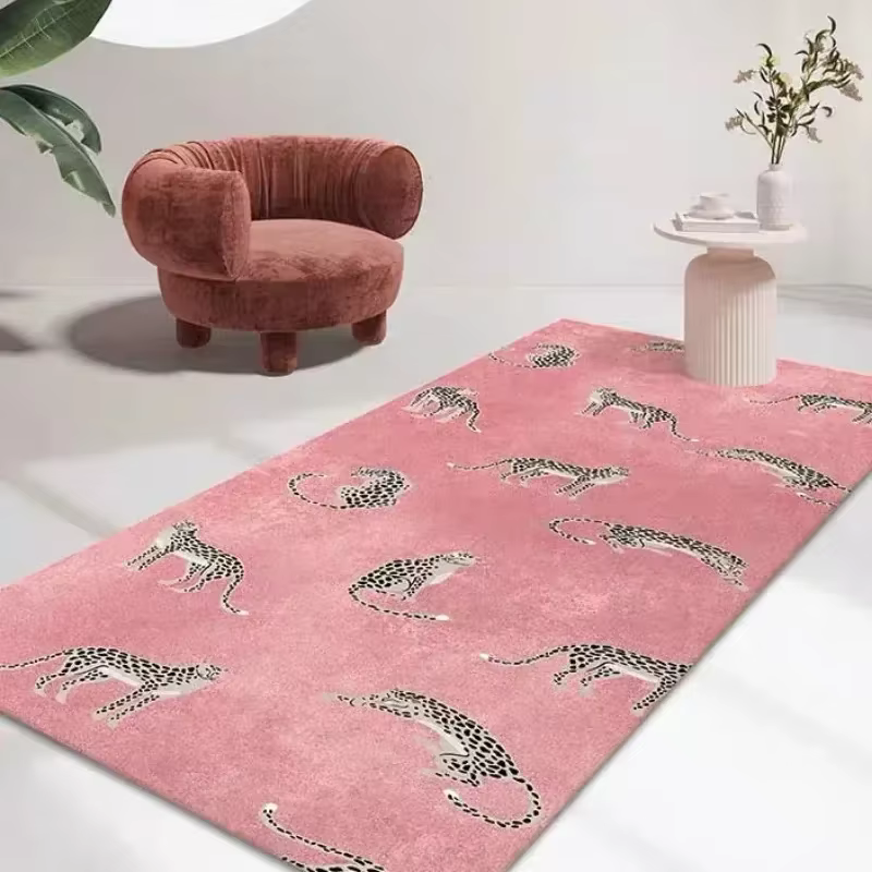 Tapis Léopard de Grande Surface, observateur et Luxueux, Décoration de Maison, Tables Basses, Polymères en Peluche, Chambre à Coucher, Lea Security оBUY ер Tapis