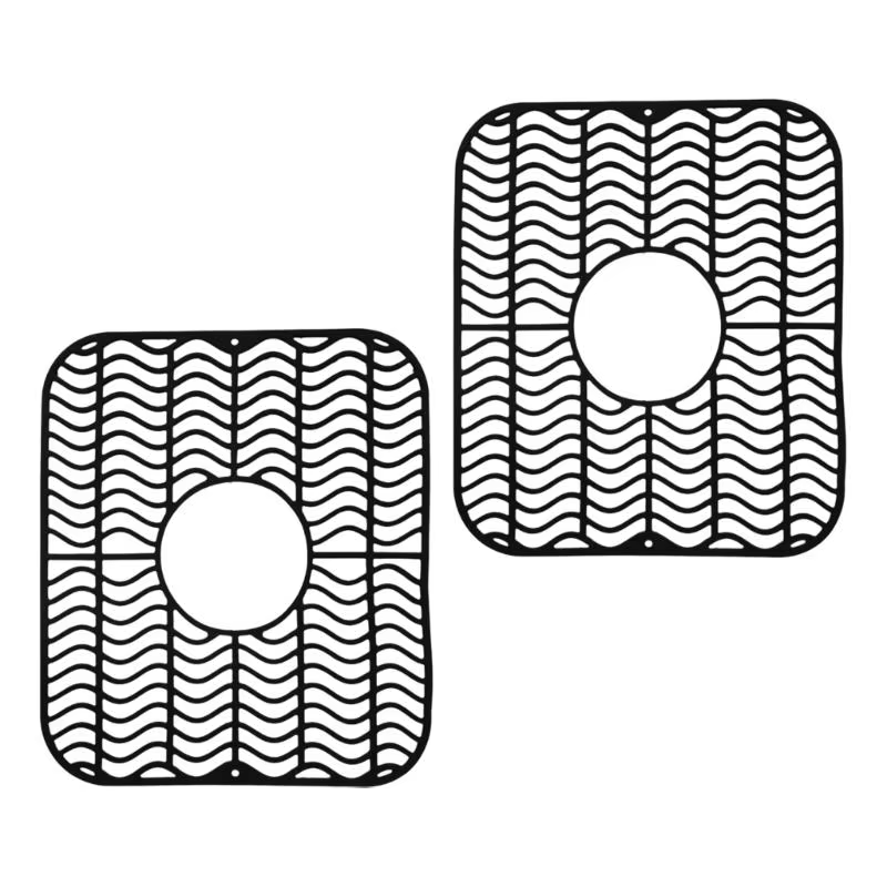 Lot 2 tapis d'évier en caoutchouc Design texturé