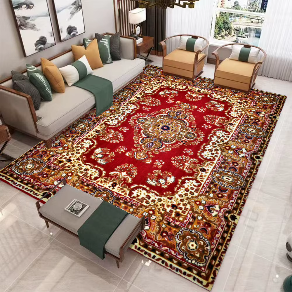 Grand tapis rétro européen pour salon