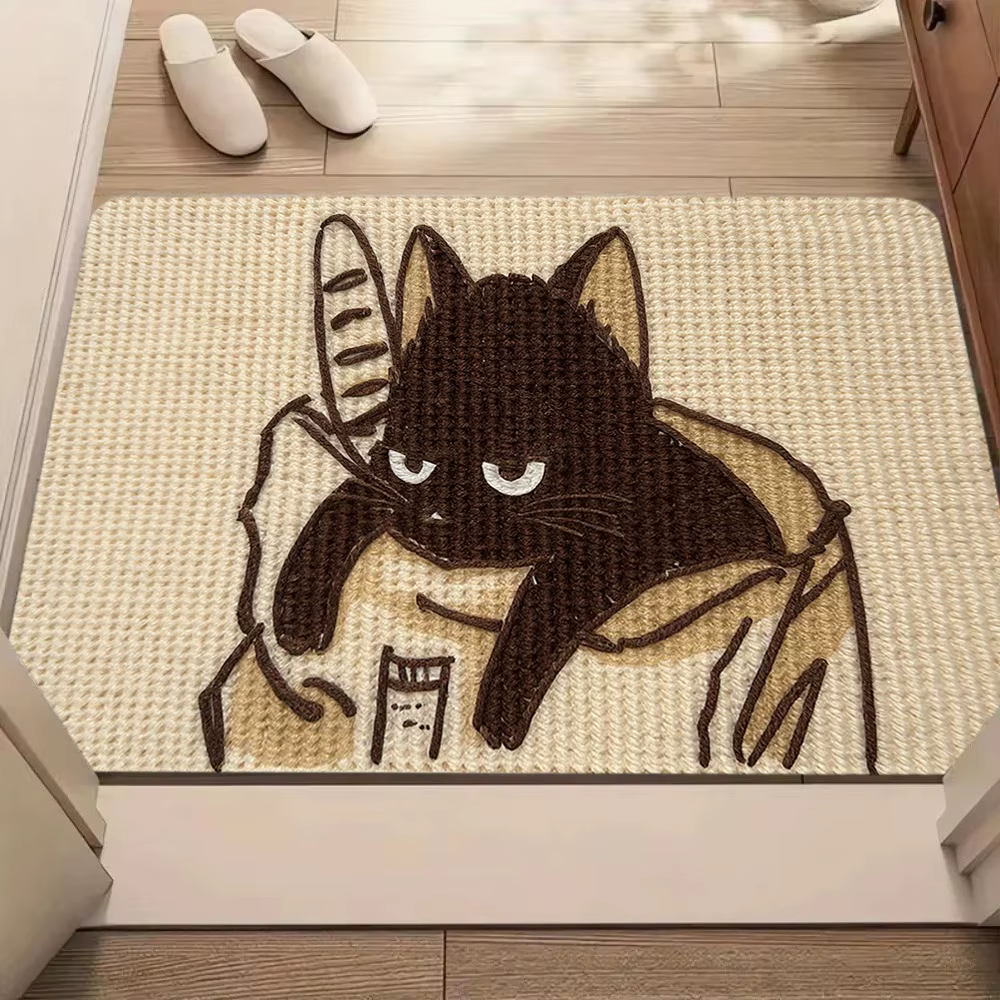 Tapis de sol à motif de chat de dessin animé mignon