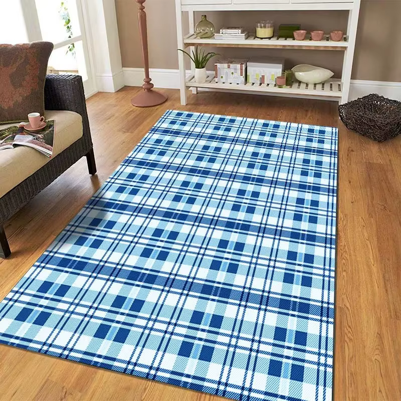 Tapis de sol à carreaux classiques, décoration de porte, maison, salon