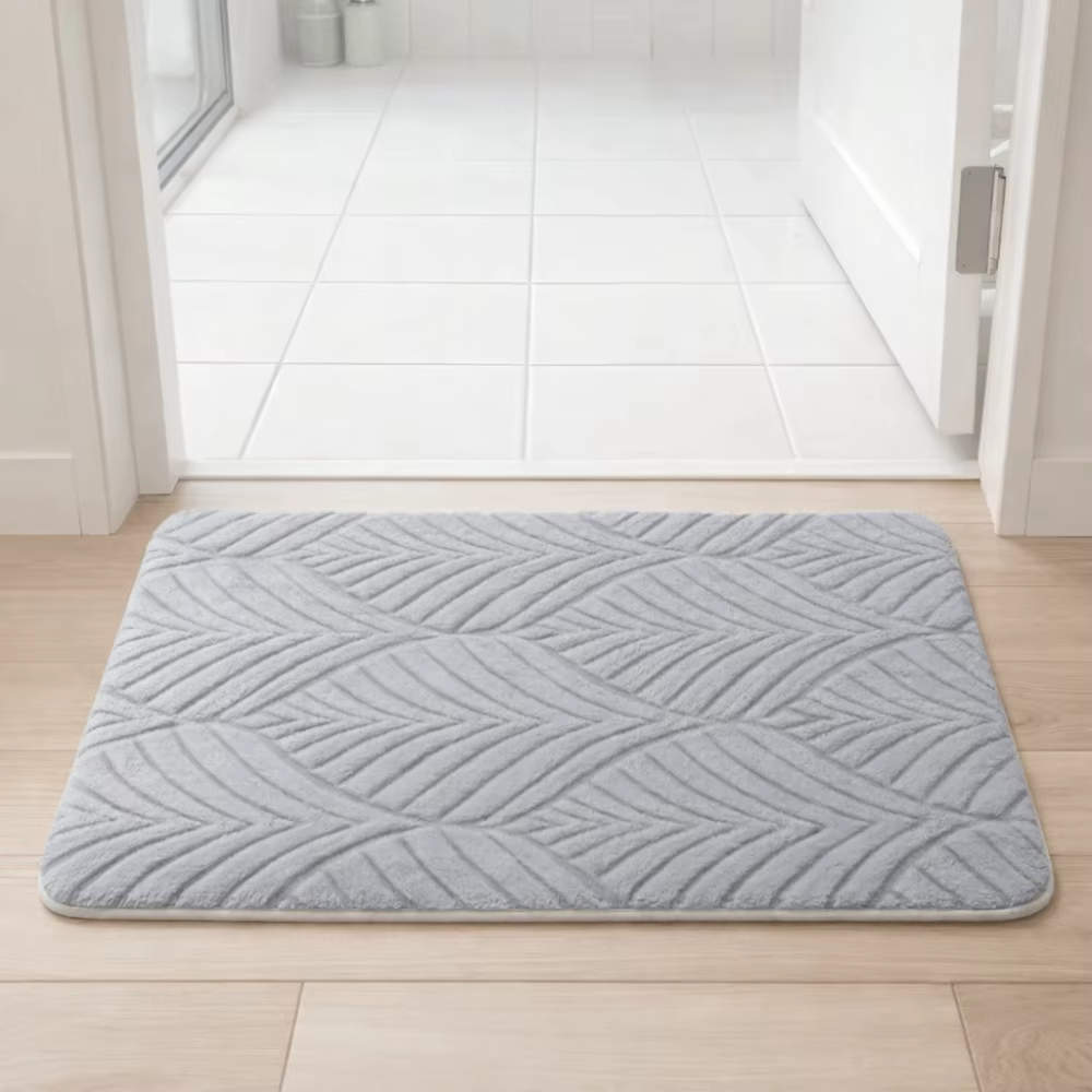 Tapis de salle de bain en jacquard absorbant confortable