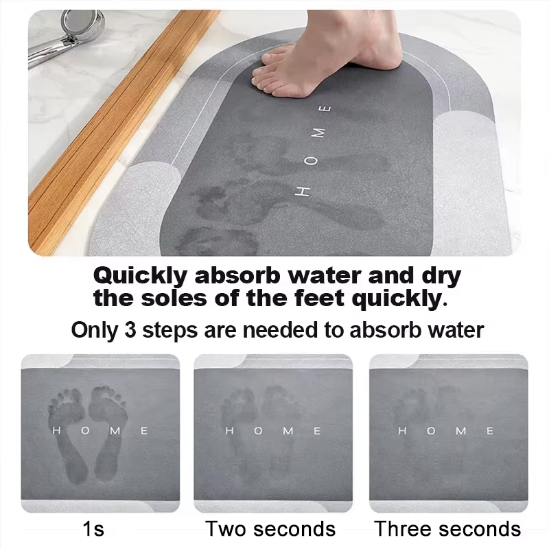 Tapis de bain absorbant antidérapant en diatomite