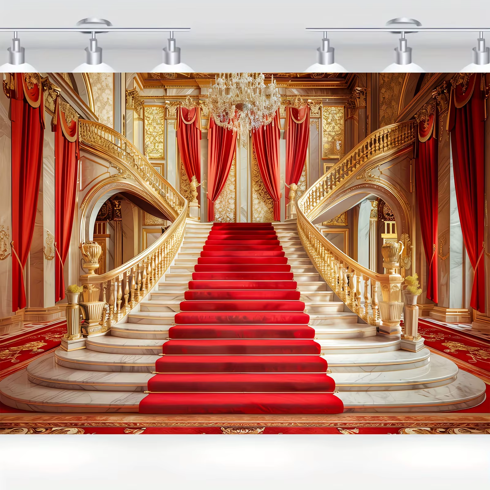 Fond luxueux de palais de tapis rouge
