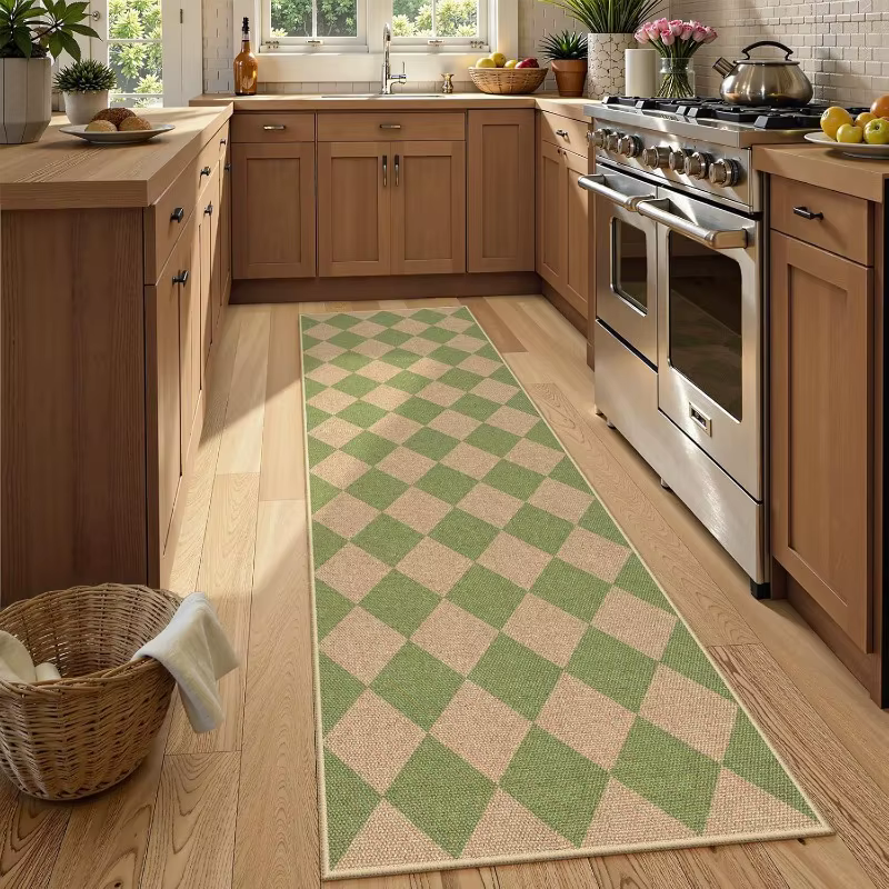 Tapis de couloir à carreaux