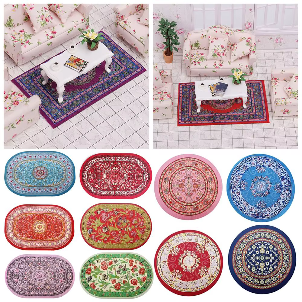 Tapis multicolore pour maison de poupée