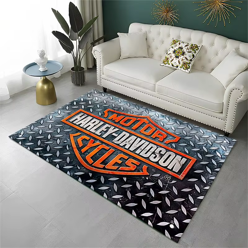 Tapis antidérapant rétro H-Harleys Racing Moto pour salon