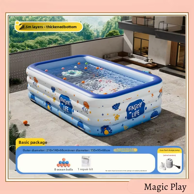 Piscine gonflable familiale Wild Horse Village pour enfants et bébés, grande piscine pliable d'extérieur pour la maison