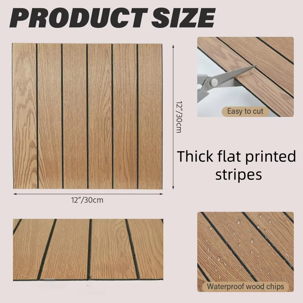 Panneaux muraux acoustiques en PVC couleur bois