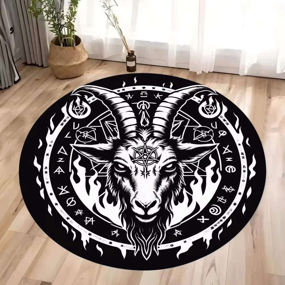 Tapis rond de Runes occultes magiques