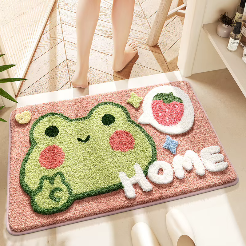 40*60 cm tapis de bain mignon rose dessin animé grenouille salle