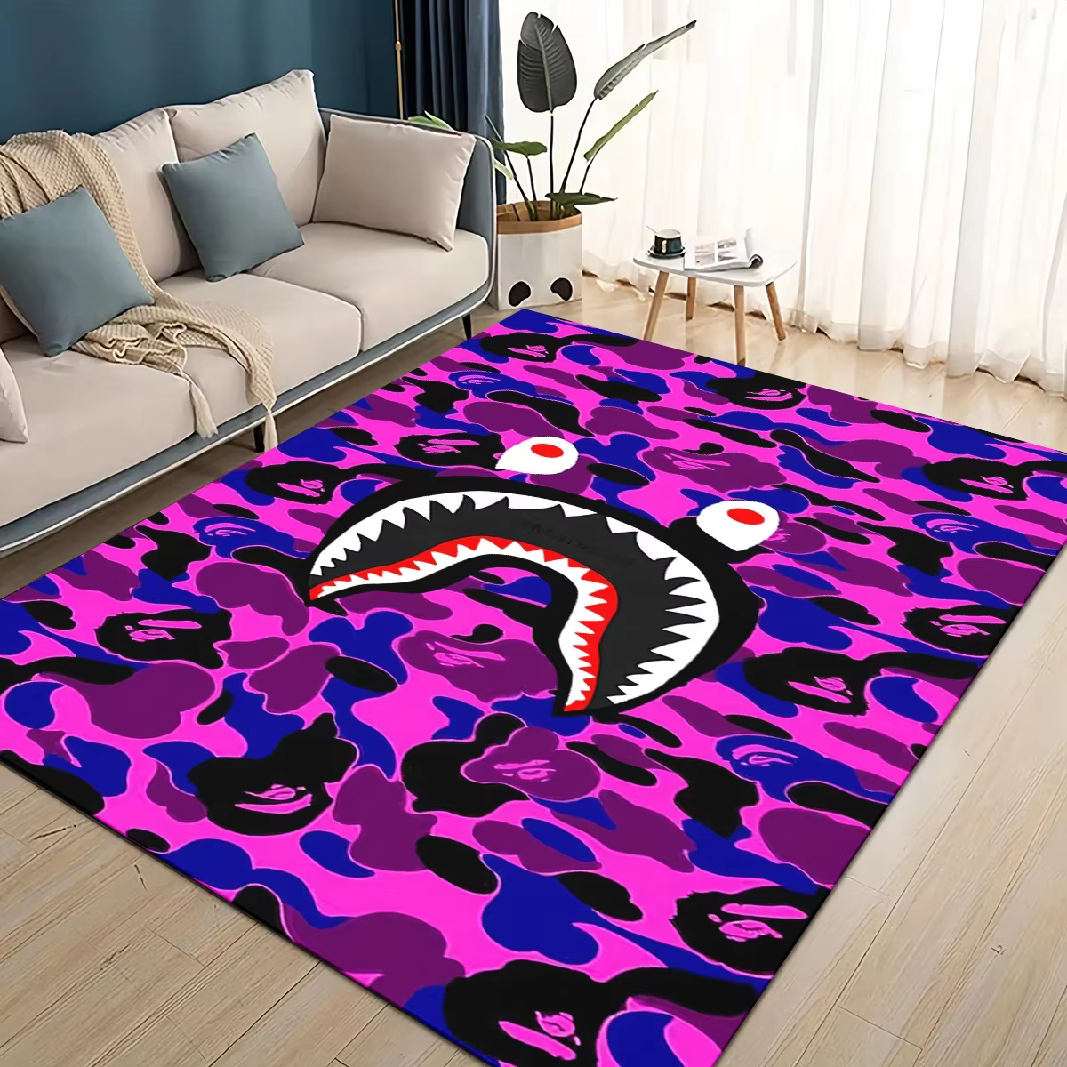 Nouveau style 2025 – Tapis de dessin animé B-BAPE pour salon