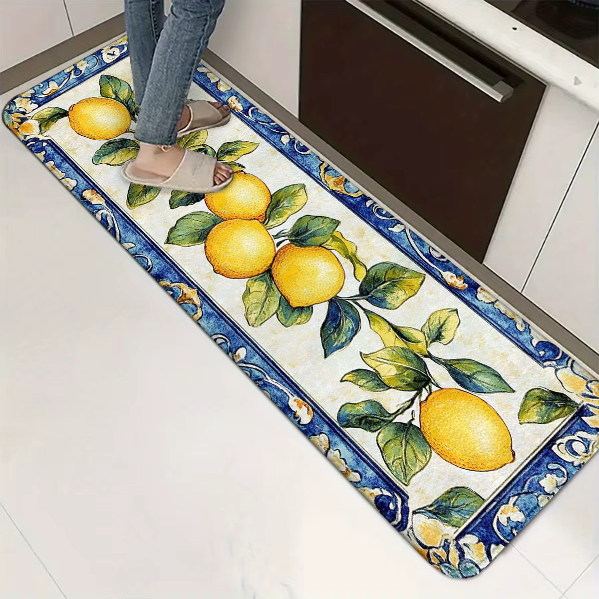 Ensemble de tapis de cuisine VIKAMA Mediterranean French Lemon