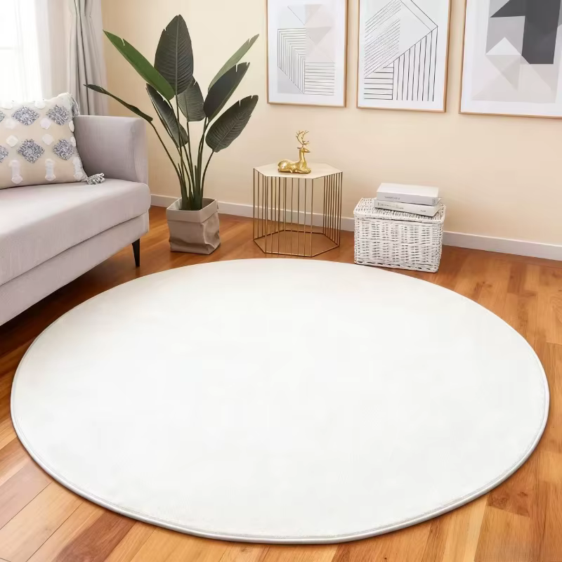 Tapis rond de style minimaliste pour la décoration de chambre à coucher