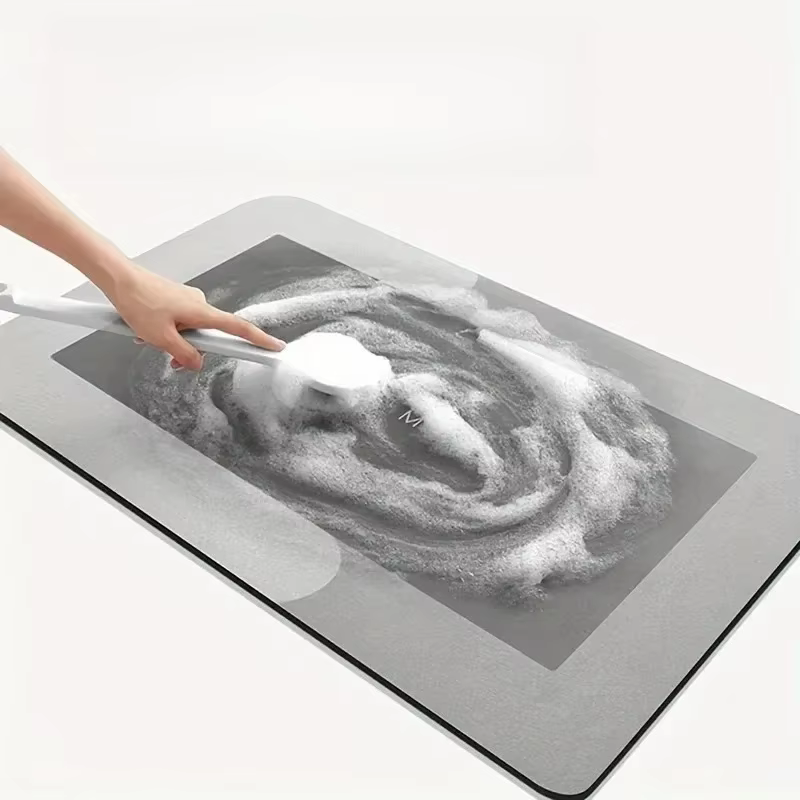 Tapis de bain en diatomite super absorbant